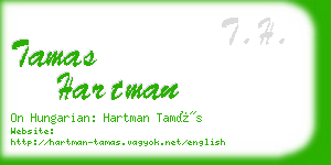 tamas hartman business card